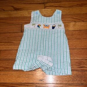 Good Lad Seersucker Smock Short-all